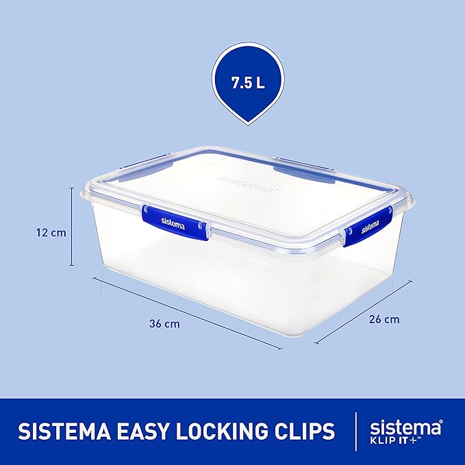 Sistema KLIP IT PLUS Food Storage Containers | 7.5 L Rectangle | Stackable & - Image 2