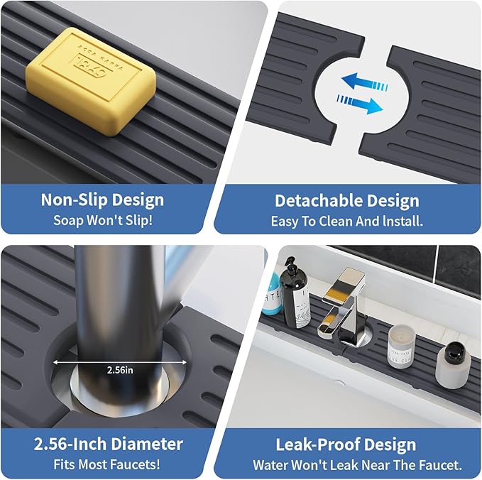 Kitchen Faucet Mat, Diatomite Sink Faucet Mat Splash Guard - Image 8