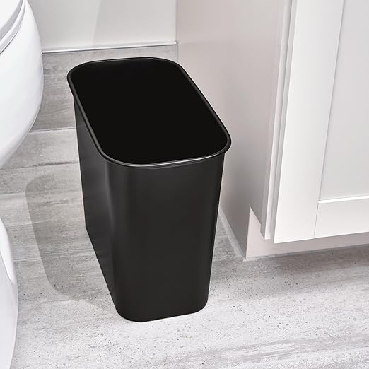 iDesign Small Steel Rectangular Bathroom Trash Can - Image 3