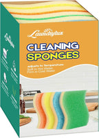 Scrub Sponge, 4 Pack Dual-Sided Temperature-Responsive Scrubber by LAUNDRYLUX