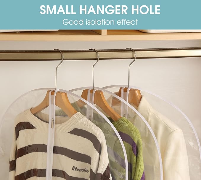 Garment Bags for Hanging Clothes, Plastic Dustproof Suit Bag, Coat Protector - Image 4