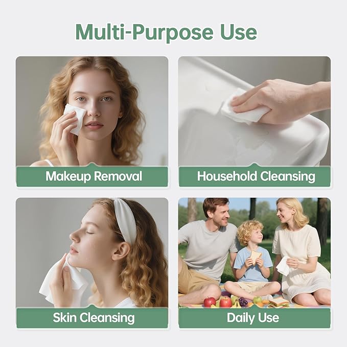 MATERN'ELLA Disposable Face Towels XL Ultra Soft Biodegradable Dry Wipes - Image 6