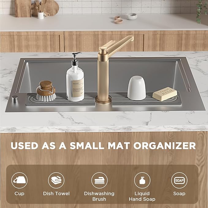 Faucet Mat for Kitchen Sink, Diatomite Stone Drying Sink Protectors, Bathroom - Image 8