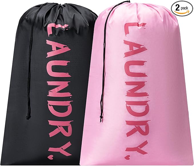 2 Pack XL Travel Laundry Bag, Machine Washable Dirty Clothes Organizer by Unknown