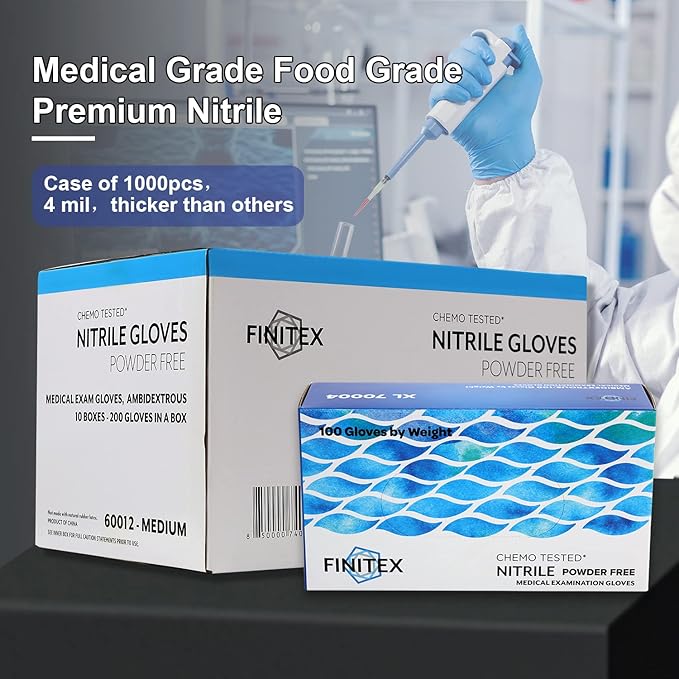 FINITEX Nitrile Disposable Medical Exam Gloves 4 mil Powder-free Latex-Free 100 - Image 6