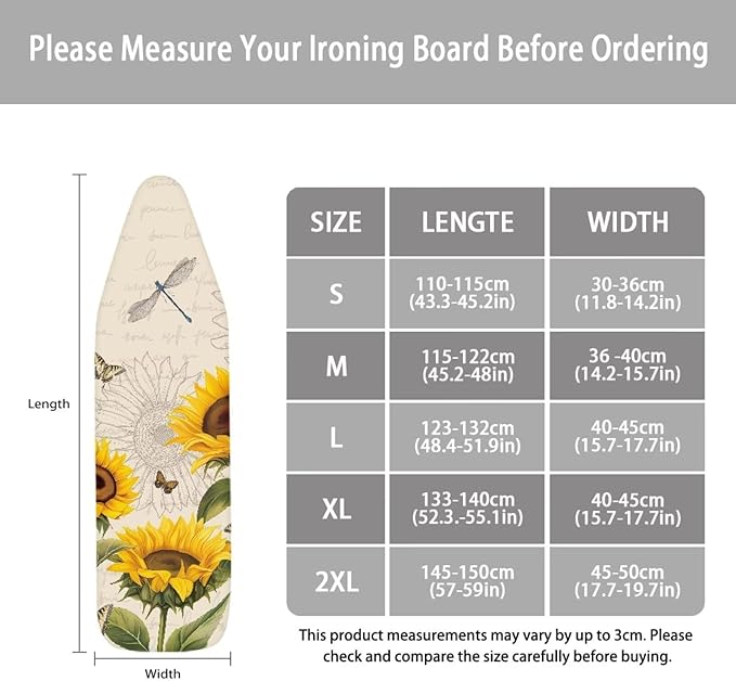 Iron Board Cover Standard Size, Sunfloral Ironing Board Cover, Floral Ironing - Image 5