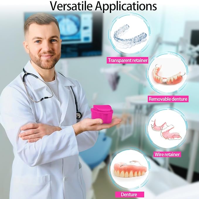 Denture Cup Retainer Cleaning Case False Teeth Soaking Container - Image 3