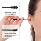 T&K 160 Count Black Disposable Cotton Swabs - Image 2
