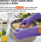 Vgo... Household Cleaning Gloves, Double-layer, Lined Dishwashing Gloves - Image 4