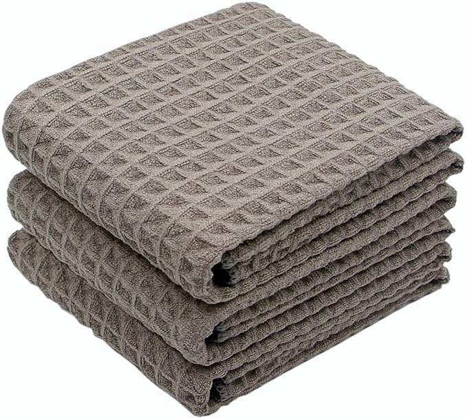 Waffle Weave Thick Microfiber Dish Drying Towels Absorbent Tea & Hand Towel by VeraSong
