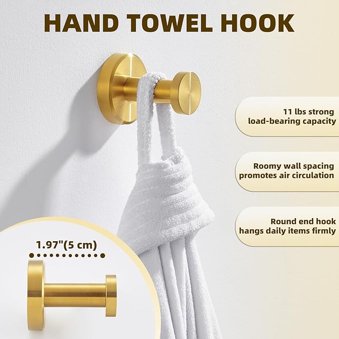 APLusee Brushed Dark Gold Towel Hook - Image 3