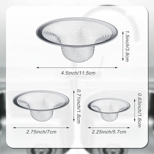 12 Pieces Stainless Steel Sink Strainer Drain Strainer - Image 2