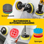 Holikme 22Pack Drill Brush Attachments Set, Scrub Pads & Sponge, Buffing Pads - Image 3