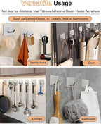 8 Pack Adhesive Wall Hooks, Self-Adhesive Hooks - Image 8