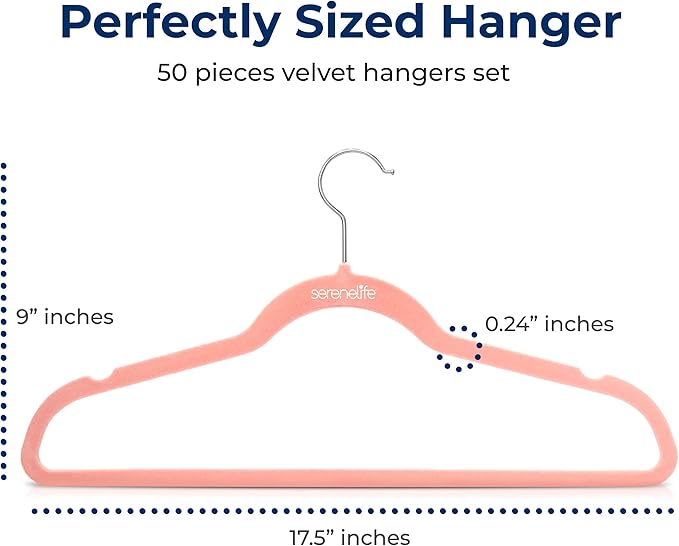 SereneLife 50 Pack Velvet Hangers - Image 2