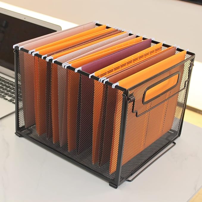 SETTFRFE Letter Size Metal Mesh Hanging File Folder Organizer Crate Basket - Image 3