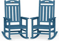Oversized Outdoor Rocking Chairs Set of 2, High Back Outdoor Rocker Chair, HDPE Rocking Chairs for Patio, 380lbs Weight Capacity, Navy Blue by Suunyn