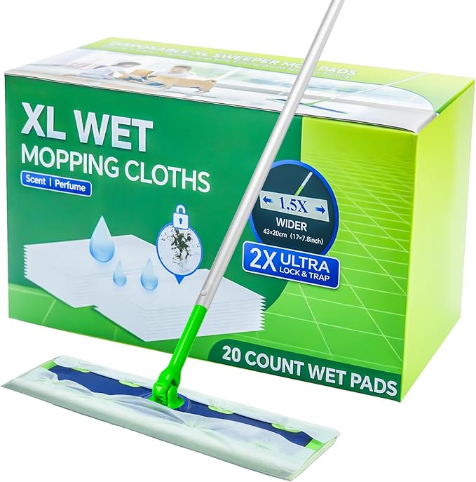 20 Count XL Wet Mopping Cloths for Swiffer Sweeper XL Mop by SAUAUSUN