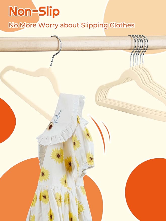 HOUSE DAY 14 Inch Kids Velvet Hangers 50 Pack, Durable Big Kid Hangers - Image 3