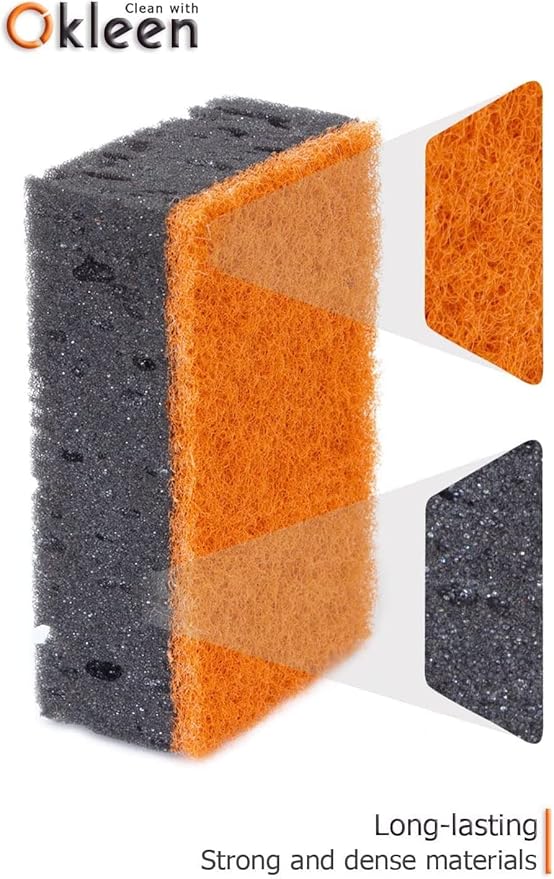 Black & Orange Multi Use Scrub Sponges. Made in Europe. 18 Pack, 4.3x2.8x1.4 - Image 5