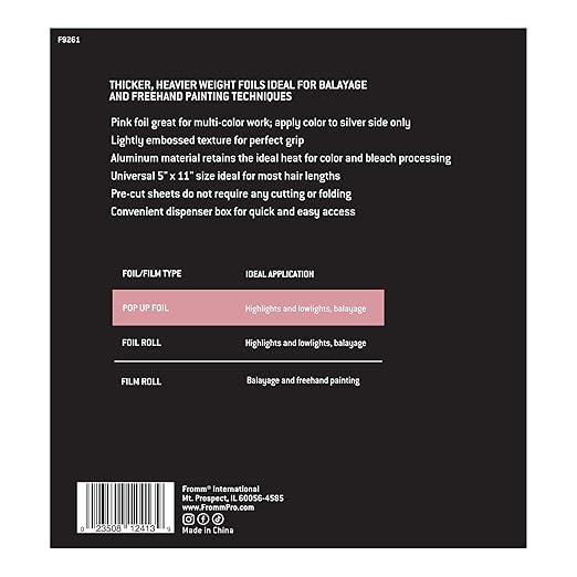 Fromm Pop Up Hair Foils, Light Pink Foils, Cosmetology Supplies, Hairstylist - Image 5
