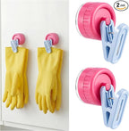 Geelin Dish Glove Clip with Suction Cup Easy Install Removable Hot Pink Blue by Geelin