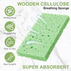 Zhengmy 100 Pieces Sponges Kitchen Compressed Sponges Bulk Natural Dish Sponge - Image 4