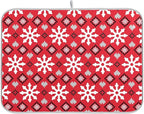 Christmas Snowflake Scandinavian Ornament Dish Drying Mat by BOENLE-WELCOMEYOURCOMING