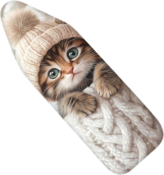 Nuxovilar Cute Kitten in Knitted Outfit Ironing Board Cover, This Cover Fits by Nuxovilar