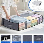 Under Bed Storage Containers, 4 Pack Blanket Storage Bags, Collapsible Storage - Image 3