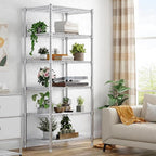 Xcity Storage Shelves, 6 Tier Heavy Duty Metal Shelving Unit, 2400 LBS Capacity Adjustable Steel Wire Shelf Organizer for Pantry, Kitchen, Garage, 14" D x 30" W x 70" H, Chrome - Image 5