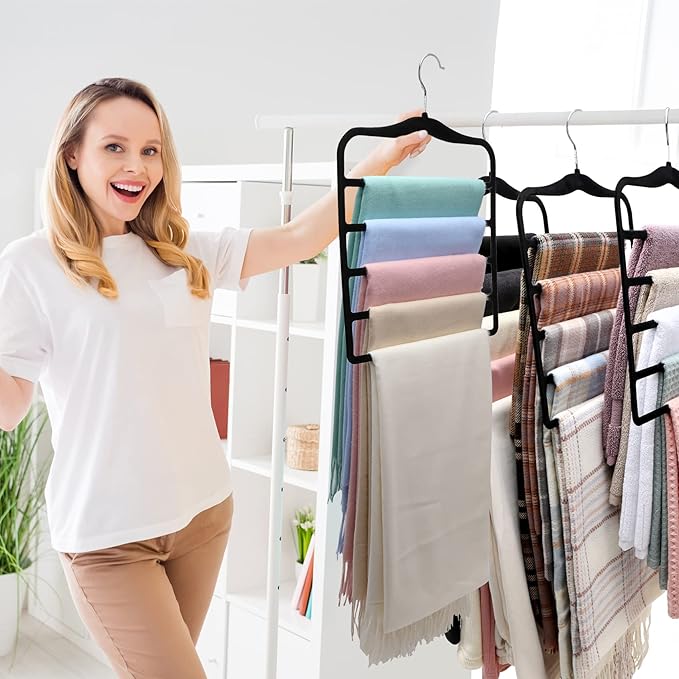 Closet Organizers and Storage, 3 Pack Velvet Pants-Hangers-Space-Saving - Image 2
