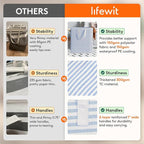 Lifewit 2 Pack Laundry Hamper Large Collapsible Laundry Baskets, Freestanding - Image 3