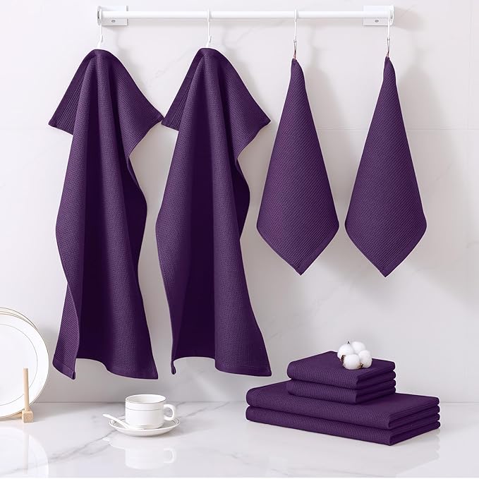 Homaxy 100% Cotton Kitchen Towels and Dishcloths Set - Image 4