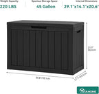 YITAHOME 45 Gallon Deck Box, Outdoor Storage Box for Patio Cushions, Outdoor Tools, Gardening Tools, Sports Equipment, and Throw Pillows, Lockable and Waterproof, Black - Image 7