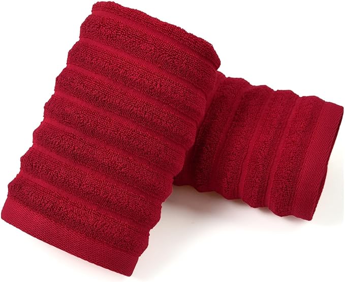 Jacquotha Red Hand Towels for Bathroom Ribbed by Jacquotha