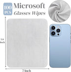 100 Pack Microfiber Glasses Cleaning Cloth, Ultra Soft Eyeglasses Wipe Suede - Image 2