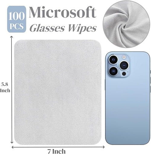 100 Pack Microfiber Glasses Cleaning Cloth, Ultra Soft Eyeglasses Wipe Suede - Image 2