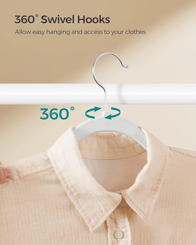 SONGMICS Clothes Hangers, Space-Saving, Cloud White UCRP050W05 - Image 4