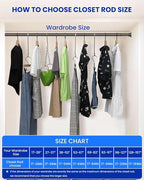 Closet Rods for Hanging Clothes, 17 to 39 Inches Stepless Adjustable Metal - Image 9