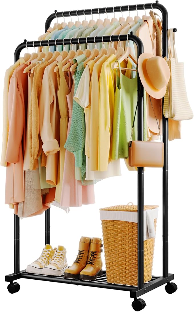 Clothes Rack - Double Rods Clothing Rack by Sakugi