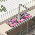 Colorful Hydrangea Sink Splash Guard Faucet Mat Purple Pink Hydrangea Super by Unknown