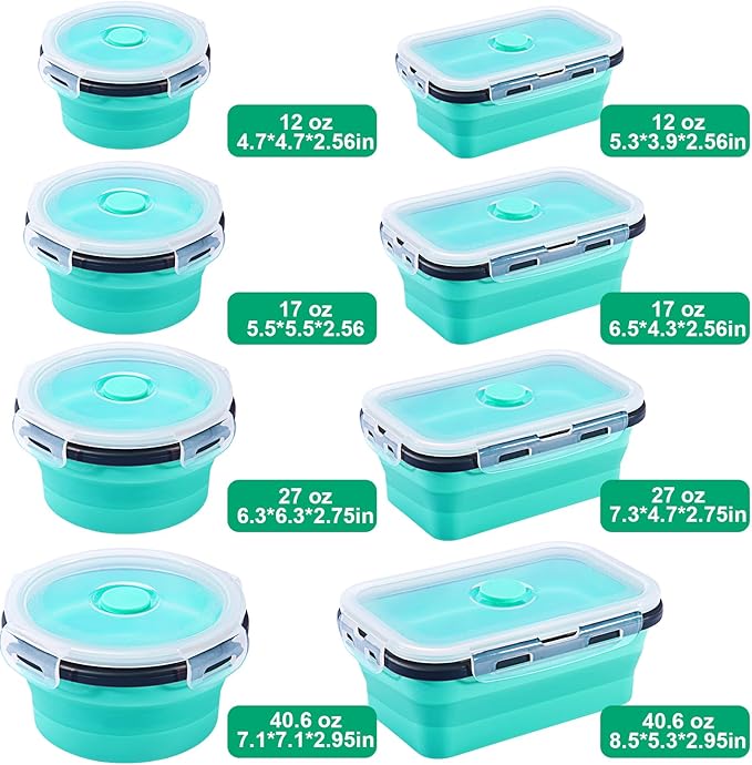 Sudaya 16 Pack Collapsible Food Storage Containers - Image 3