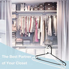 Black Plastic Hangers 50 Pack, Light Weight Durable Clothes Hangers G-Shape - Image 7