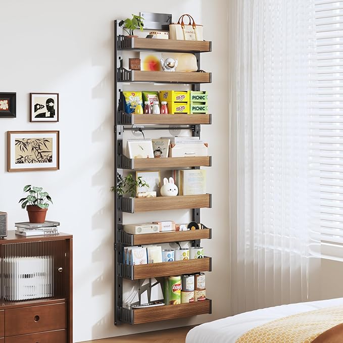 8-Tier Over The Door Pantry Organizer, Heavy-Duty Metal Wall Mount or Hanging - Image 5