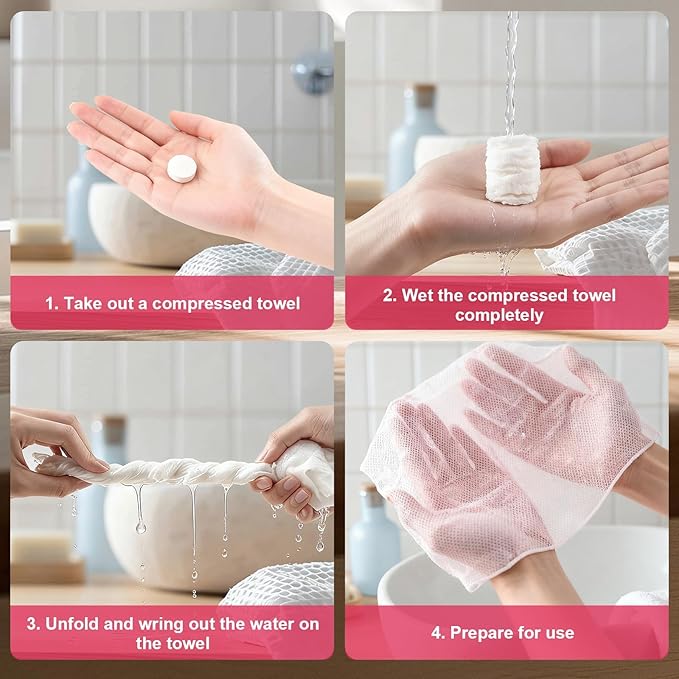 150Pcs Compressed Towel Tablets, Portable Mini Compressed Towels, Disposable - Image 3