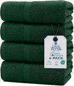 DAN RIVER Bath Towels Set of 4, 27 x 54 Inches, 100% Cotton, Larger & Lighter by DanRiver