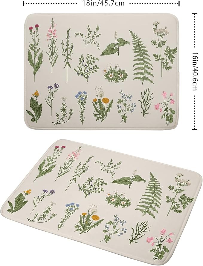 Kawani Sage Flower Herbs Dish Drying Mat - Image 2