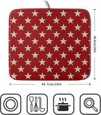 Patriotic July of 4th Red Star Dish Drying Mat - Image 2
