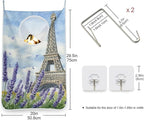 Hanging Laundry Hamper with Stainless Steel Hooks, Oxford Fabric Printing Door - Image 3